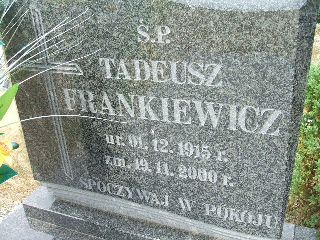 Tadeusz Frankiewicz 1915 Miłkowice - Grobonet - Wyszukiwarka osób pochowanych